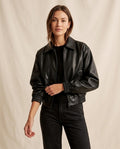 Lands Fashion - Nenor | Faux-Leather Cropped Jacket Women