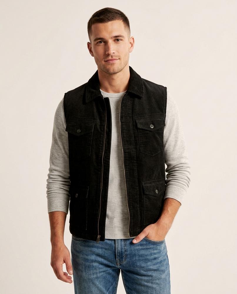 Lands Fashion - Malan | Corduroy Zip-Up Vest Men