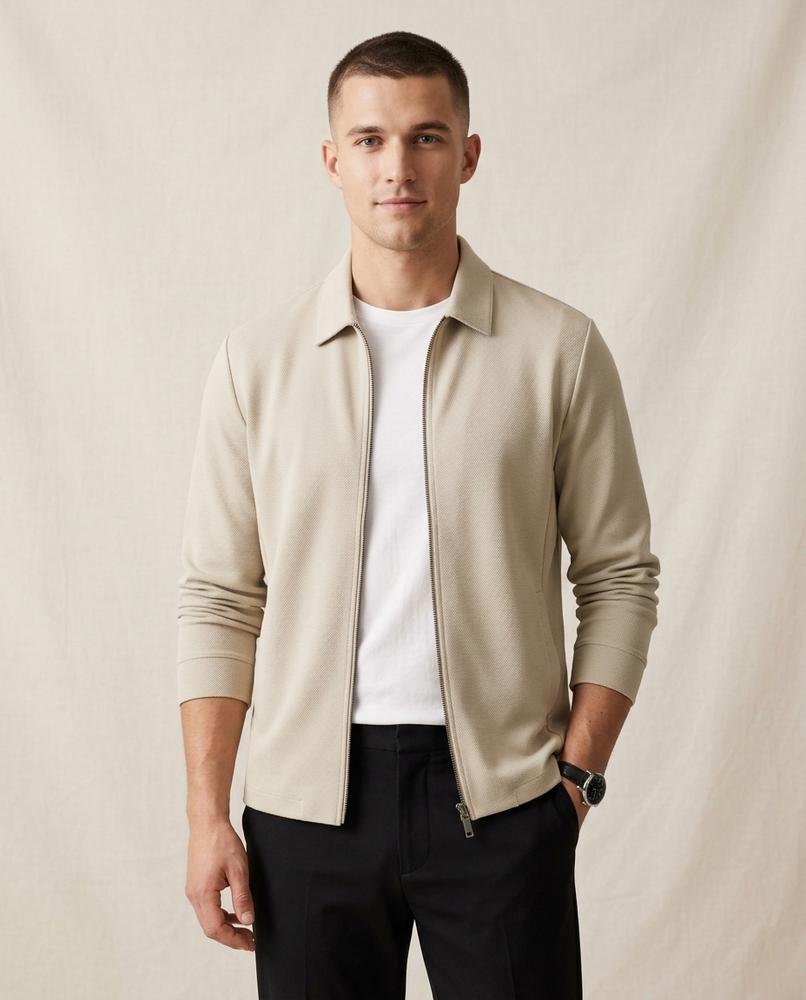 Lands Fashion - Vivar | Full-Zip Collared Jacket Men