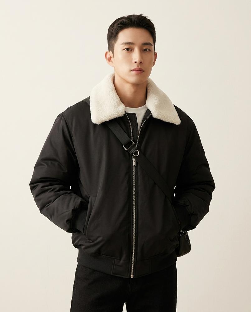 Lands Fashion - Roven | Shearling-Collar Padded Jacket Men