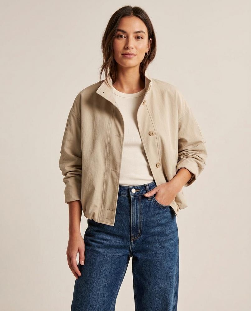 Lands Fashion - Vasen | Button-Front Stand-Collar Jacket Women