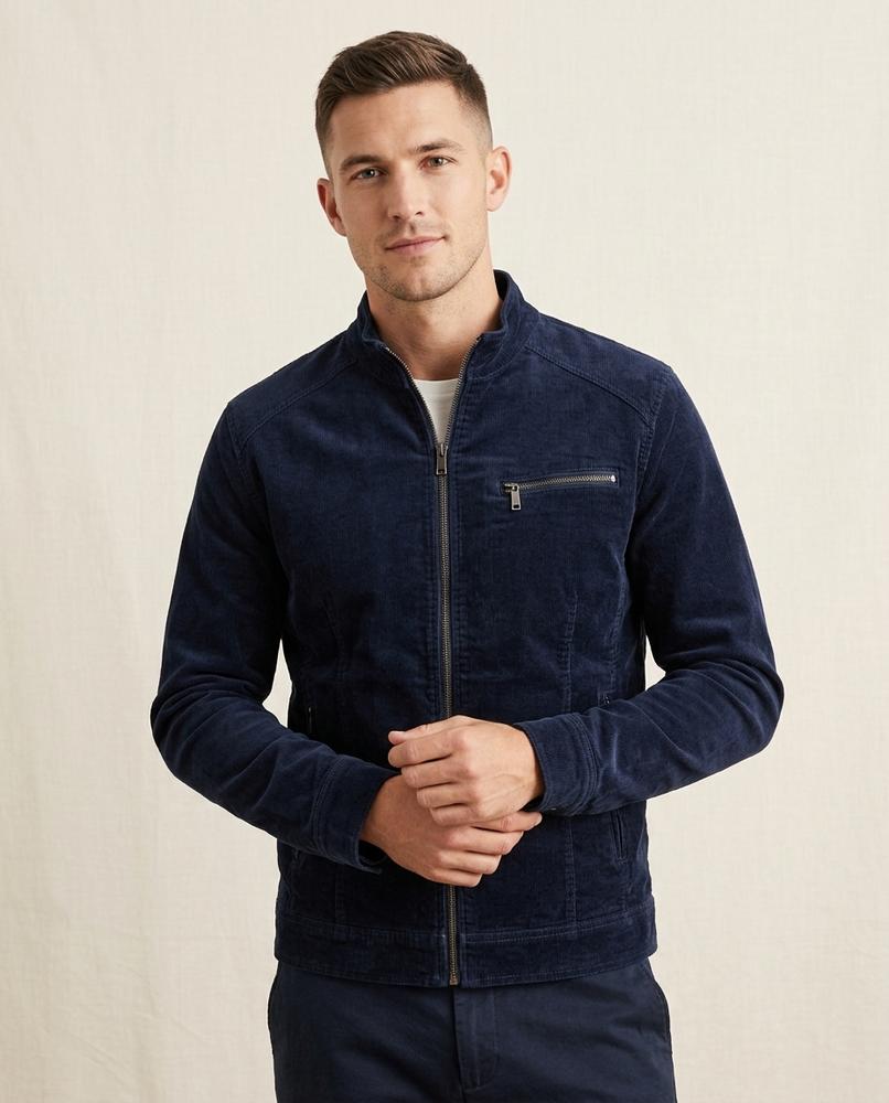 Lands Fashion - Nerev | Corduroy Zip-Up Jacket Men