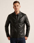 Lands Fashion - Mator | Zip-Up Stand-Collar Leather Jacket Men