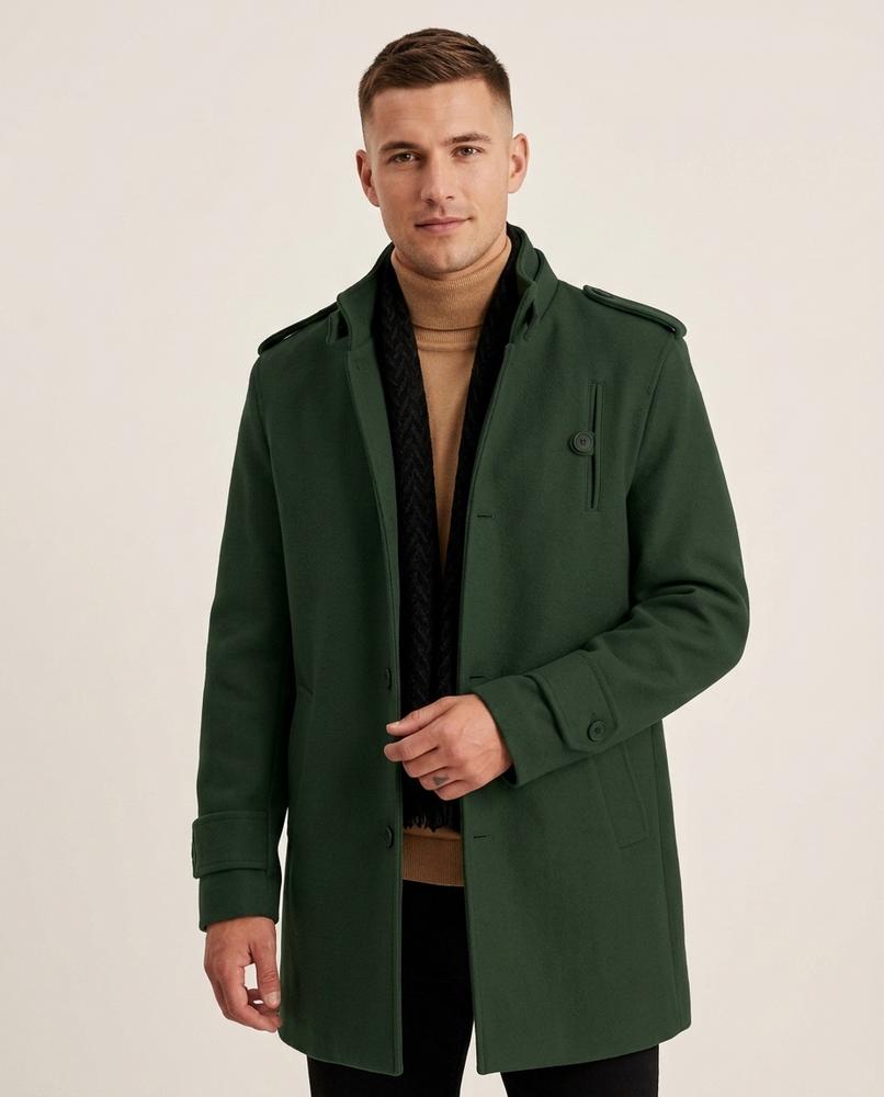 Lands Fashion - Lehal | Single-Breasted Wool-Blend Coat Men