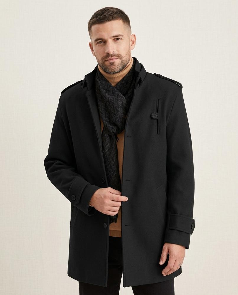 Lands Fashion - Lehal | Single-Breasted Wool-Blend Coat Men