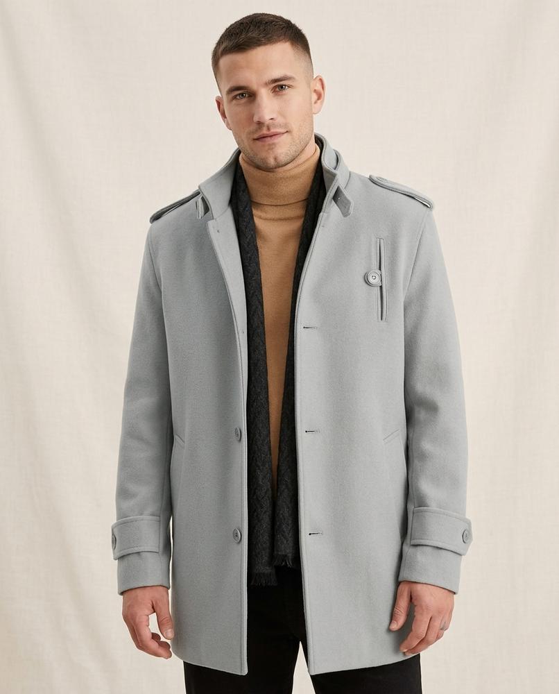 Lands Fashion - Lehal | Single-Breasted Wool-Blend Coat Men