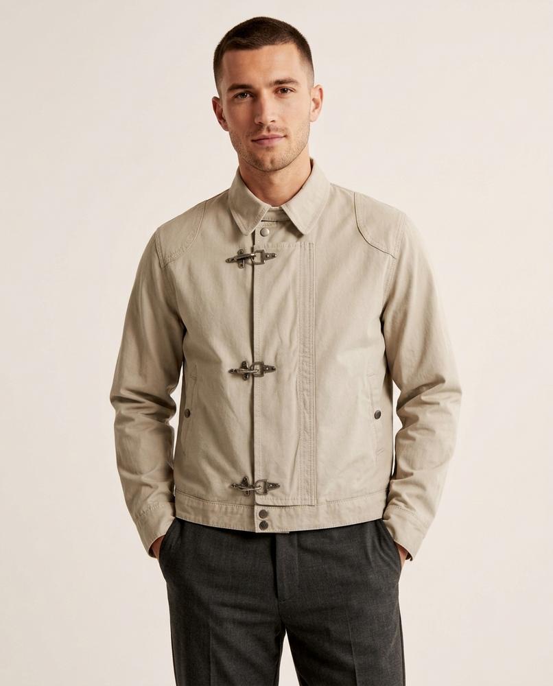 Lands Fashion - Taven | Hook-Clasp Cropped Jacket Men