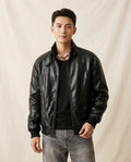 Lands Fashion - Maron | Zip-Up Stand-Collar Leather Jacket Men