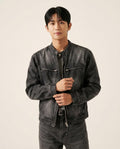 Lands Fashion - Kaven | Washed Zip-Up Denim Jacket Men