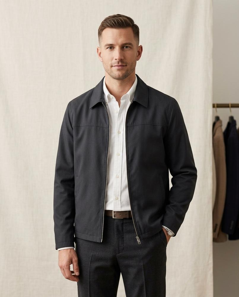 Lands Fashion - Rimon | Zip-Up Collared Jacket Men