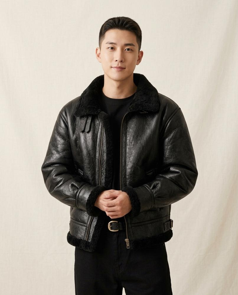 Lands Fashion - Vemor | Shearling-Lined Zip-Up Jacket Men