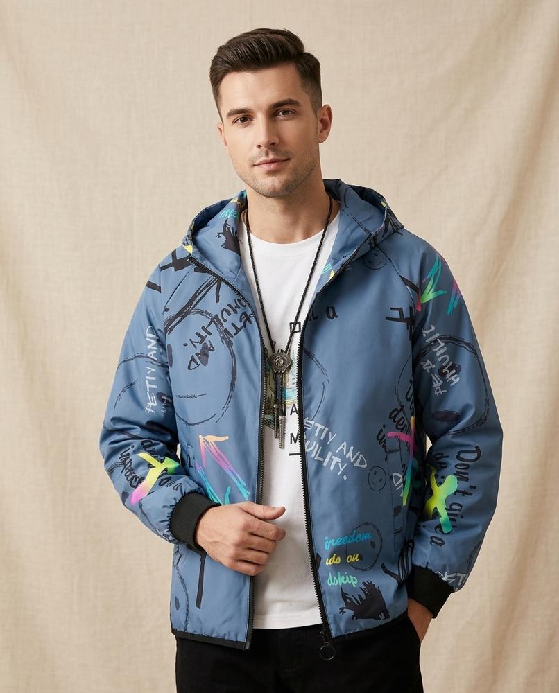 Lands Fashion - Yolor | Printed Hooded Jacket Men