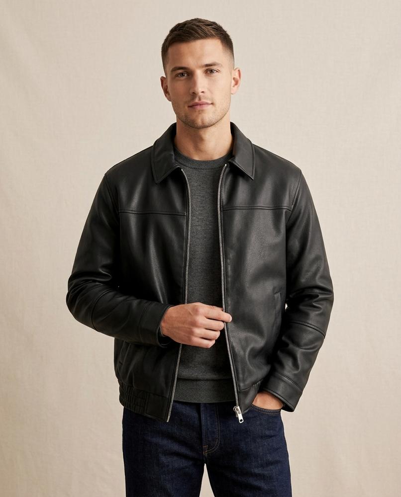 Lands Fashion - Selom | Coated Collared Jacket Men