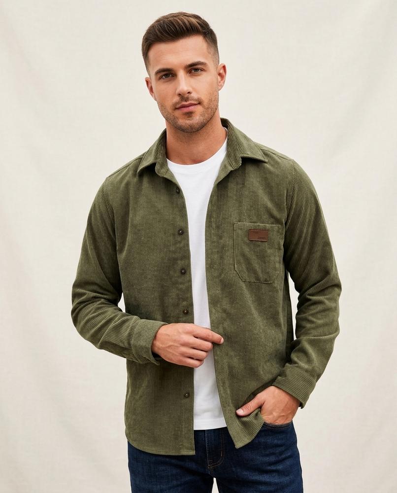 Lands Fashion - Senav | Corduroy Button-Down Shirt Men