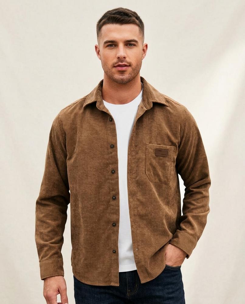 Lands Fashion - Senav | Corduroy Button-Down Shirt Men