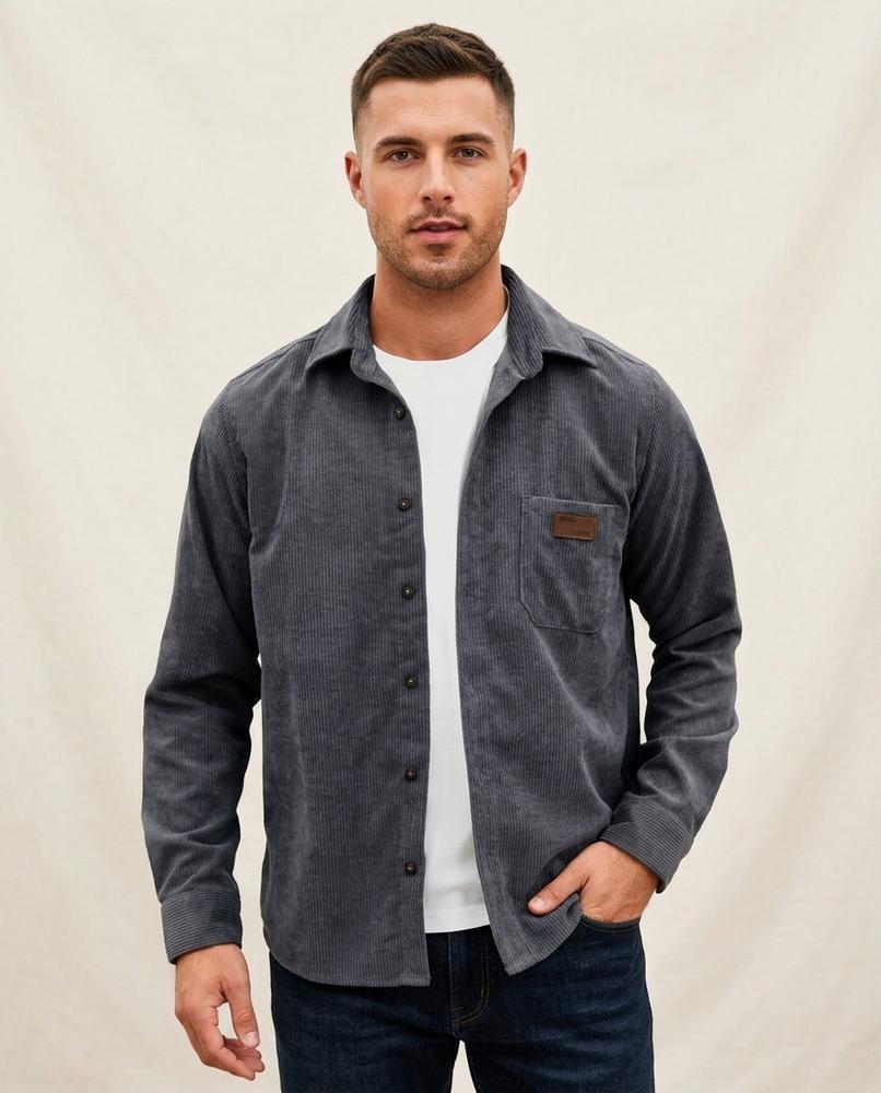 Lands Fashion - Senav | Corduroy Button-Down Shirt Men