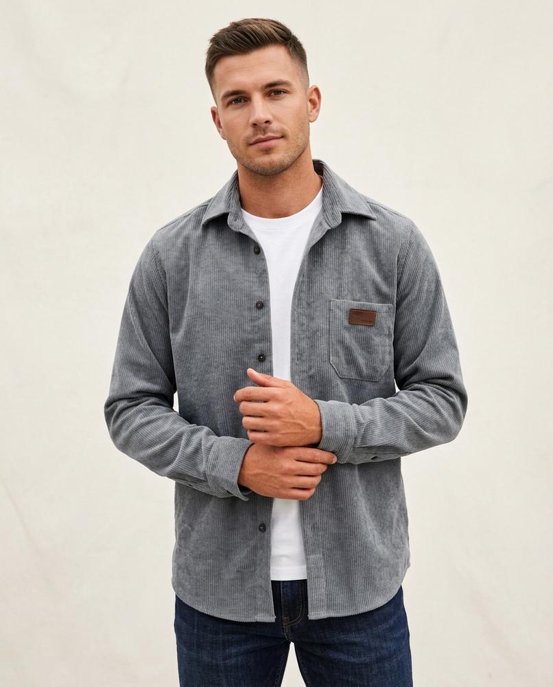 Lands Fashion - Senav | Corduroy Button-Down Shirt Men