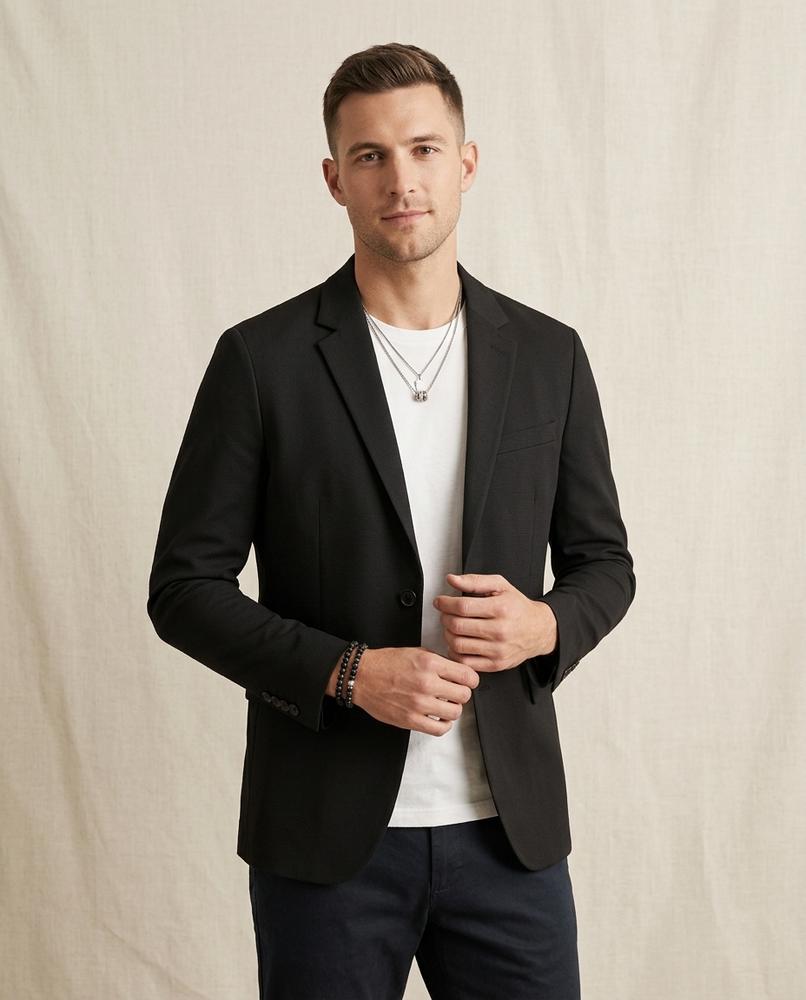 Lands Fashion - Sazan | Slim-Fit Single-Breasted Blazer Men