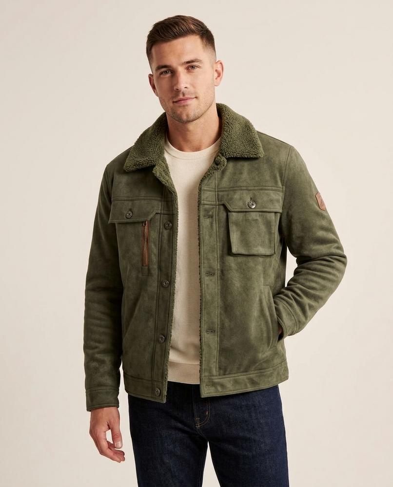 Lands Fashion - Lekar | Sueded Sherpa Collar Jacket Men