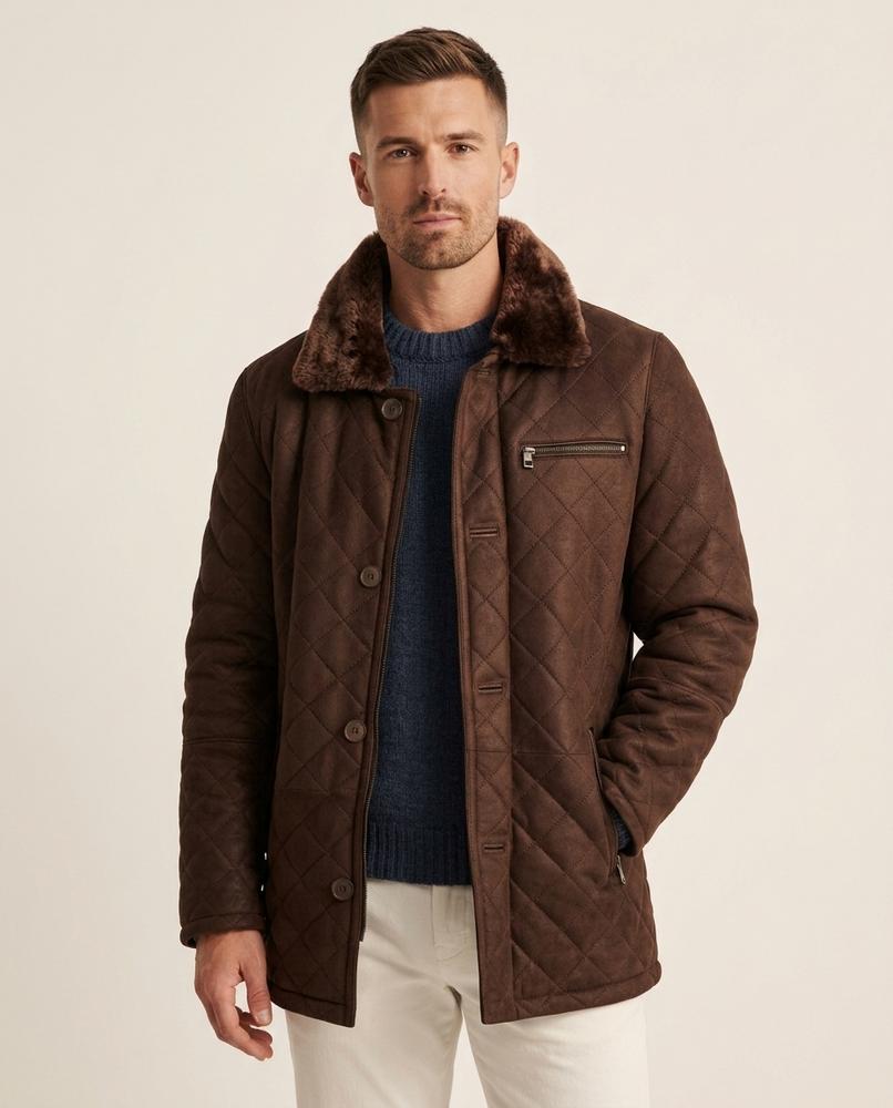 Lands Fashion - Lomir | Quilted Shearling-Collar Jacket Men