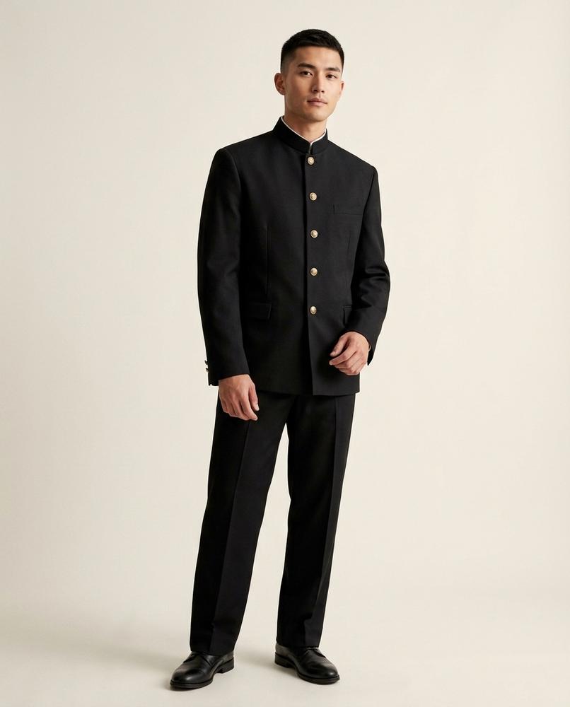 Lands Fashion - Arrel | Mandarin Collar Single-Breasted Suit Men