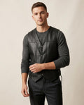 Lands Fashion - Levan | Leather-Look Button-Front Vest Men