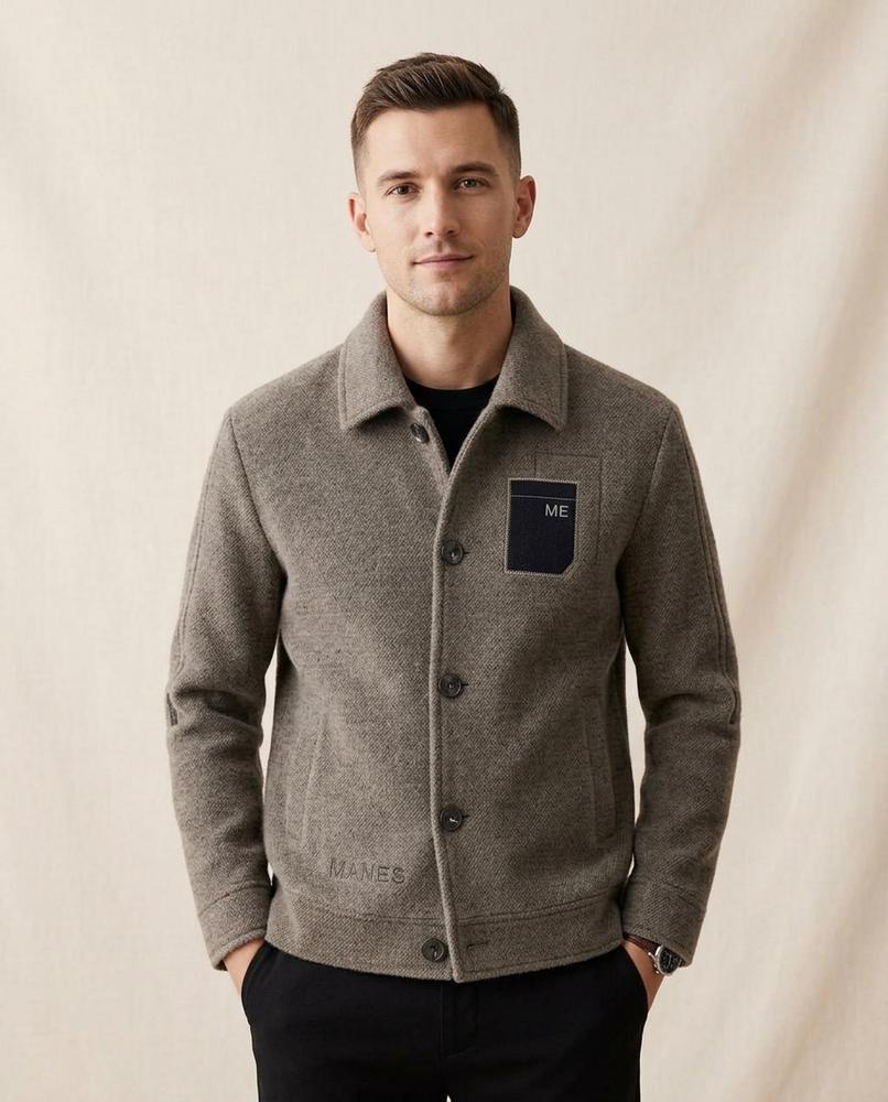 Lands Fashion - Lanor | Embroidered Collared Jacket Men