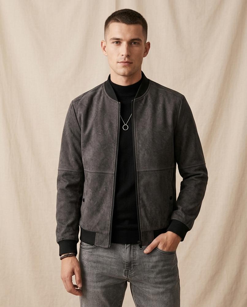 Lands Fashion - Ardan | Suede-Look Zip-Up Jacket Men