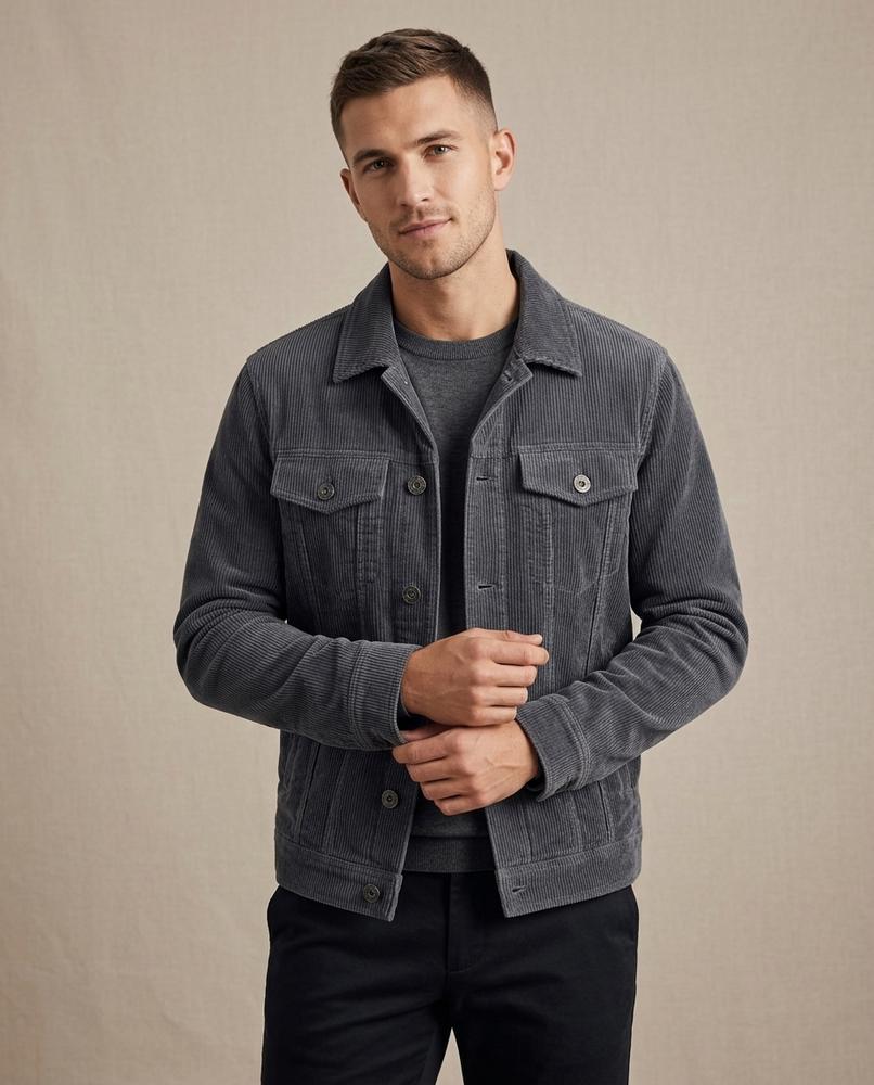 Lands Fashion - Yovan | Corduroy Button-Front Jacket Men