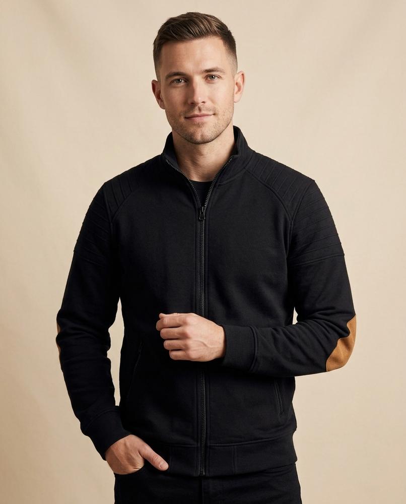 Lands Fashion - Nivar | Zip-Up Patched Jacket Men