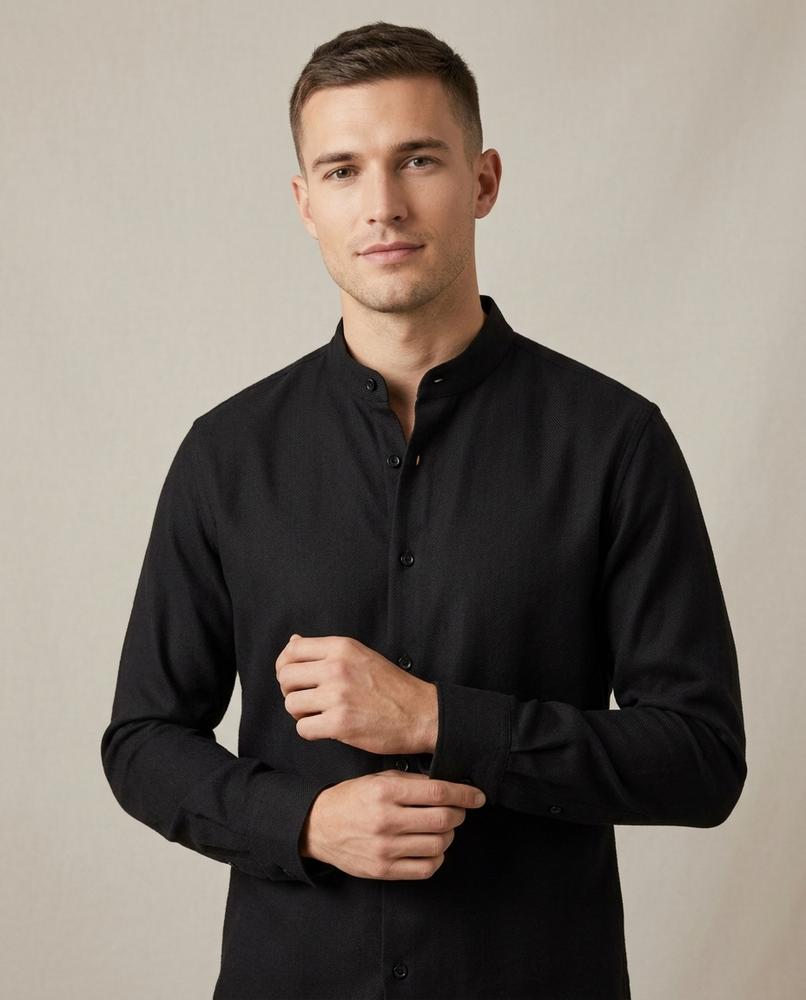 Lands Fashion - Cazan | Long-Sleeved Textured Shirt Men