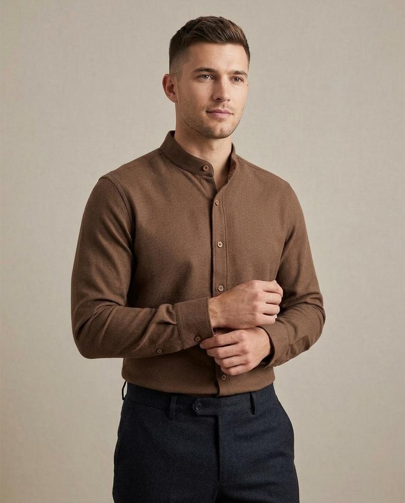 Lands Fashion - Cazan | Long-Sleeved Textured Shirt Men