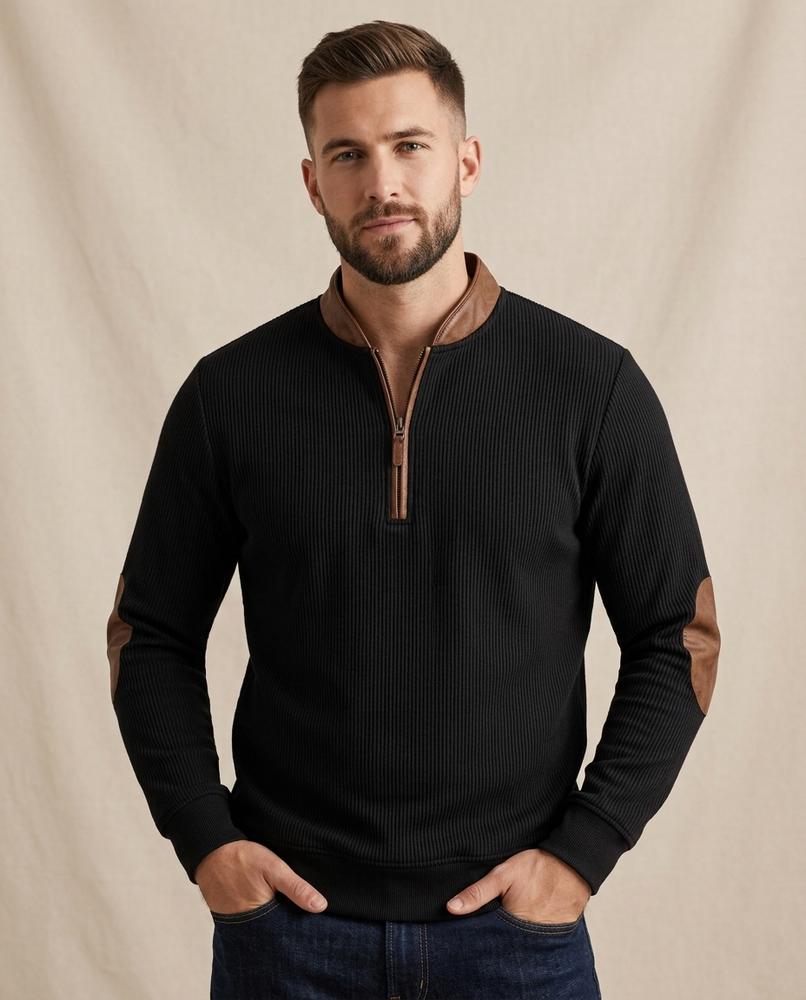 Lands Fashion - Alver | Ribbed Quarter-Zip Sweater Men