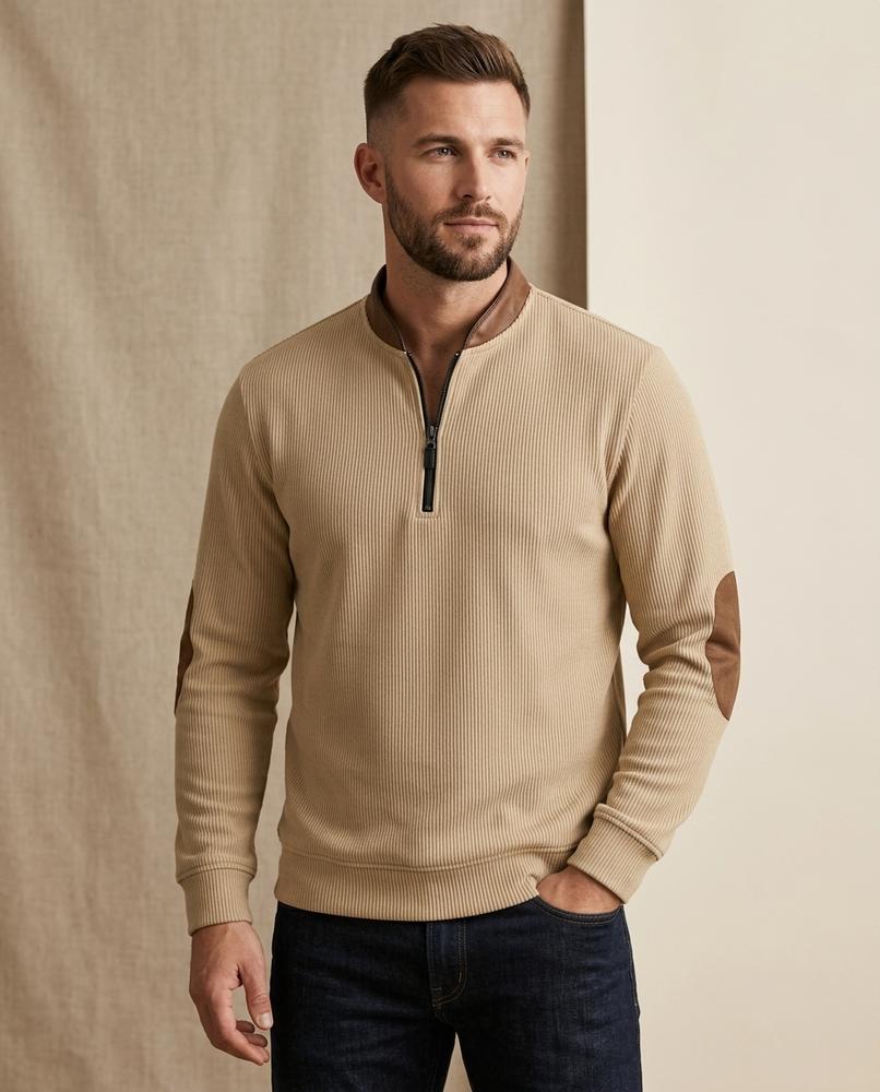 Lands Fashion - Alver | Ribbed Quarter-Zip Sweater Men