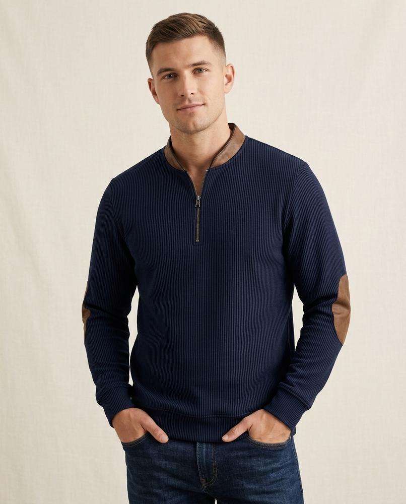 Lands Fashion - Alver | Ribbed Quarter-Zip Sweater Men
