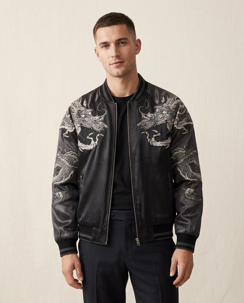 Lands Fashion - Kemel | Embroidered Zip-Up Jacket Men