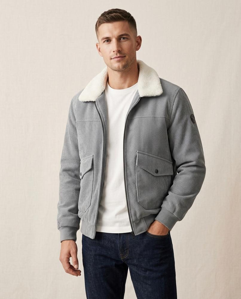 Lands Fashion - Rirel | Corduroy Shearling-Collar Jacket Men
