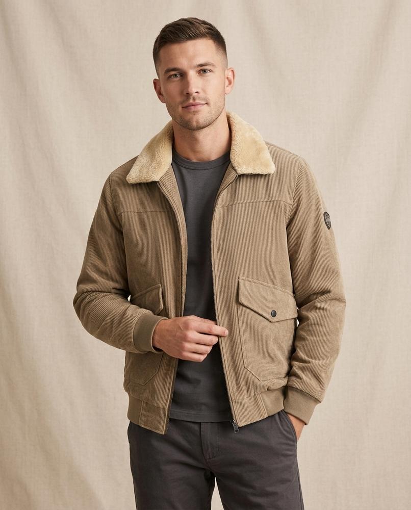 Lands Fashion - Rirel | Corduroy Shearling-Collar Jacket Men