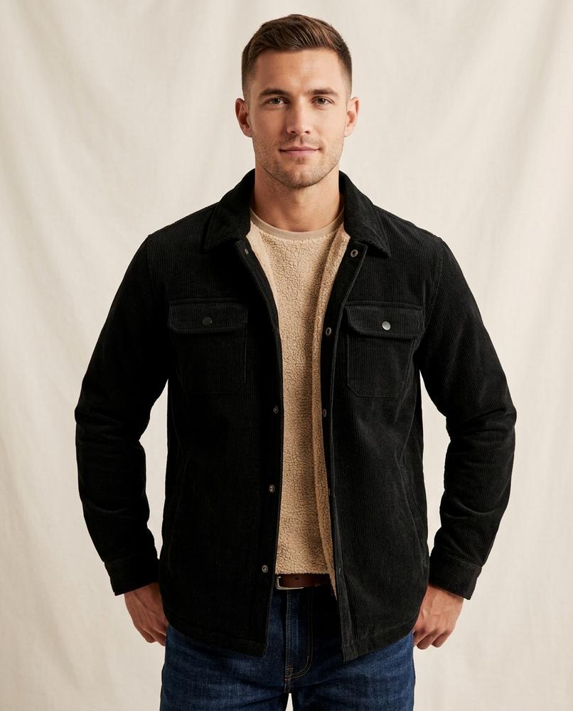 Lands Fashion - Lelom | Sherpa-Lined Corduroy Jacket Men
