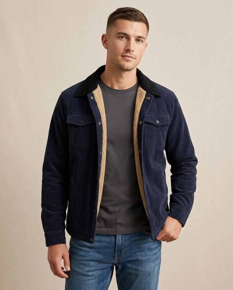 Lands Fashion - Lelom | Sherpa-Lined Corduroy Jacket Men