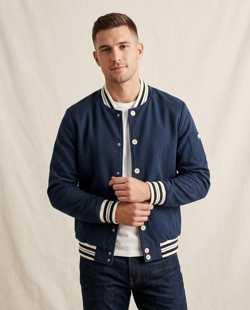 Lands Fashion - Selev | Textured Button-Front Jacket Men