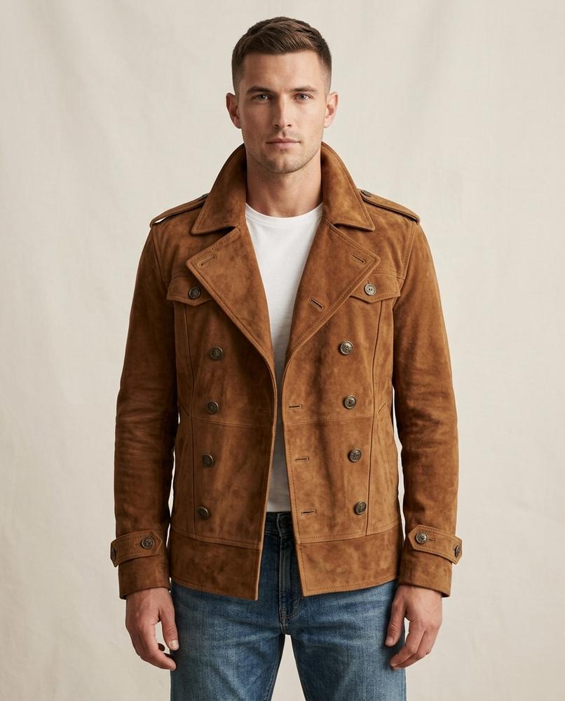 Lands Fashion - Cosan | Suede Double-Breasted Jacket Men