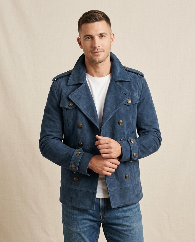 Lands Fashion - Cosan | Suede Double-Breasted Jacket Men