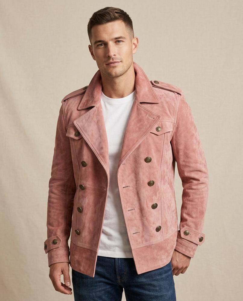 Lands Fashion - Cosan | Suede Double-Breasted Jacket Men