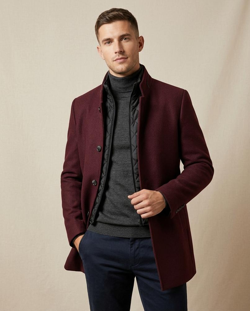 Lands Fashion - Levin | Stand-Collar Wool Coat Men
