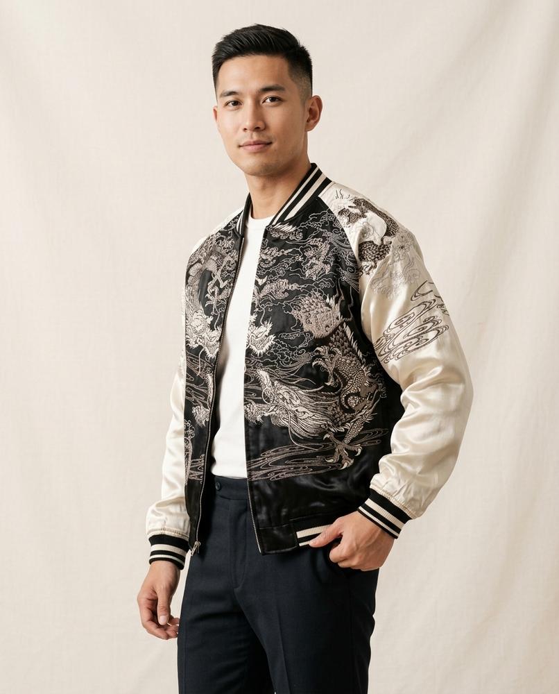 Lands Fashion - Novin | Embroidered Reversible Jacket Unisex