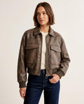 Lands Fashion - Tamir | Faux-Leather Cropped Jacket Women