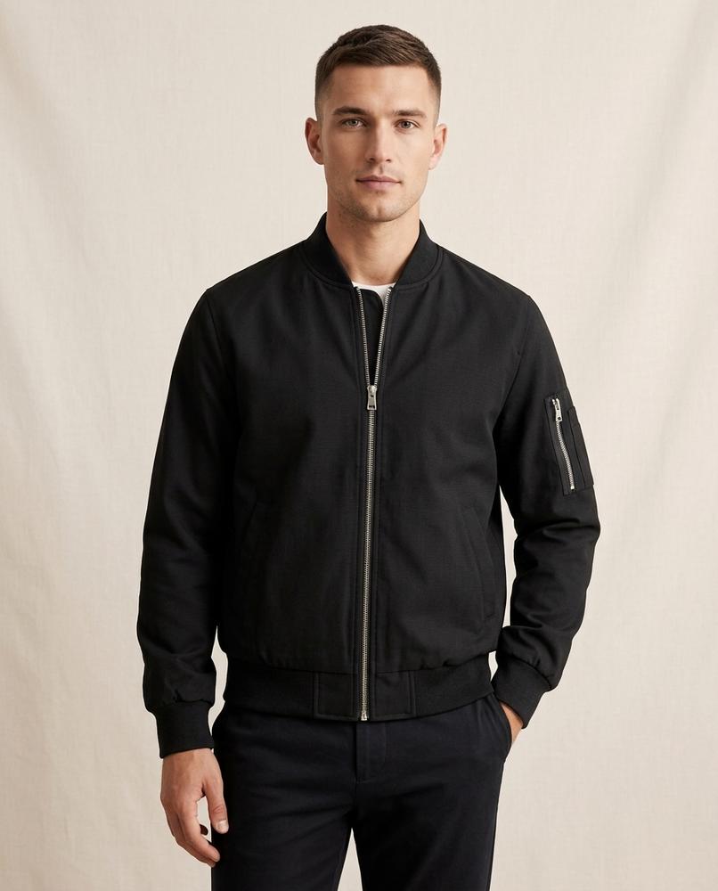 Lands Fashion - Lyvel | Zip-Up Ribbed-Hem Jacket Men