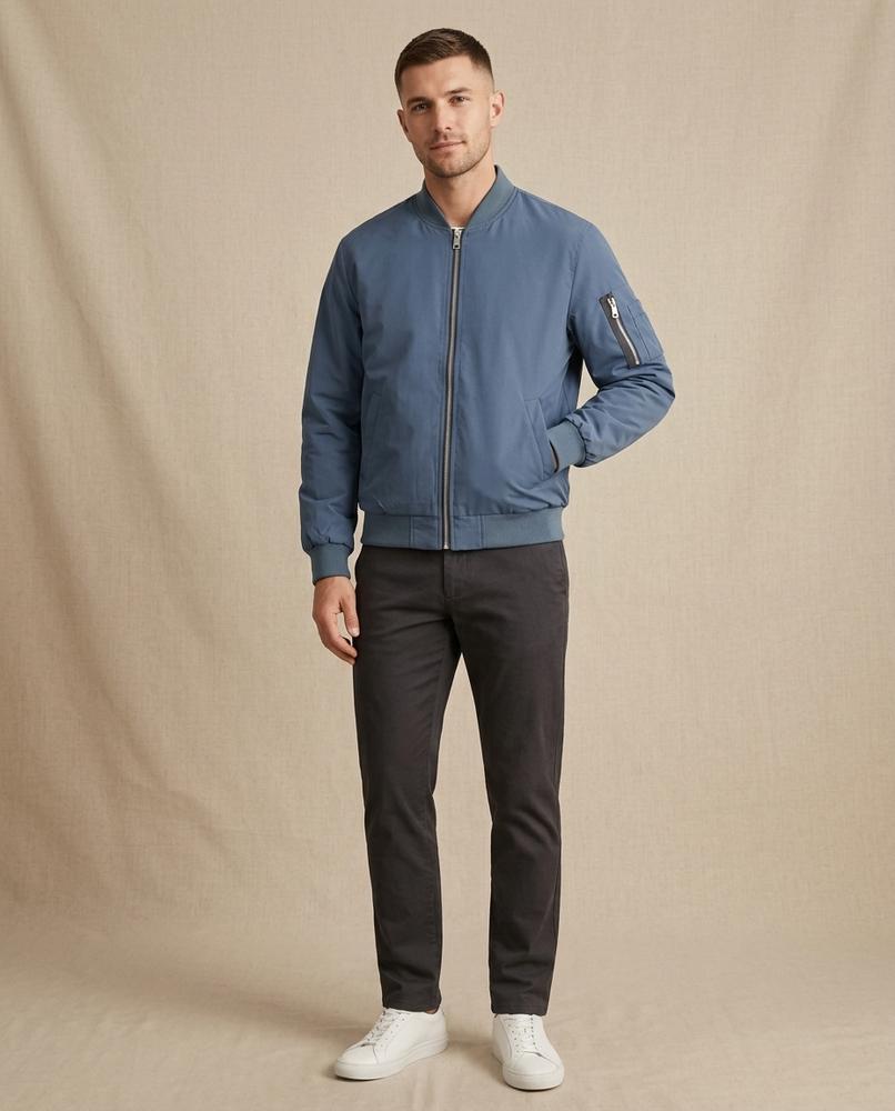 Lands Fashion - Lyvel | Zip-Up Ribbed-Hem Jacket Men