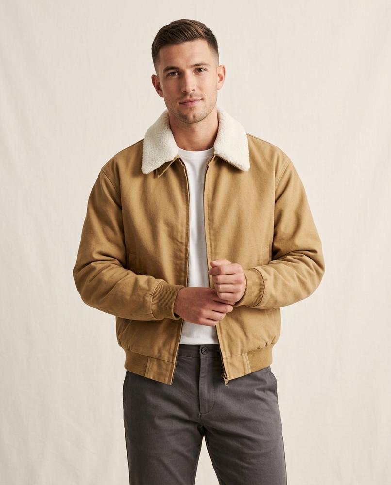Lands Fashion - Yomon | Washed Fleece-Collar Jacket Men